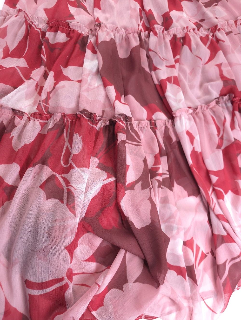 New Misa Los Angeles Stunning Magenta & Pink Floral Tiered Maxi Dress Sz S - Picture 4 of 13